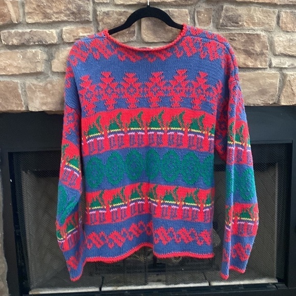 Gallagher festive colored cardigan with wooden buttons. Size XL - Picture 2 of 9